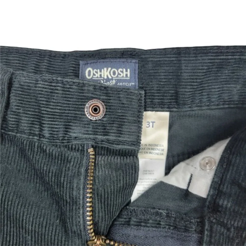 OshKosh B'gosh Corduroy Pants, Snap Closure, Adjustable Waist, 3T, New With Tags